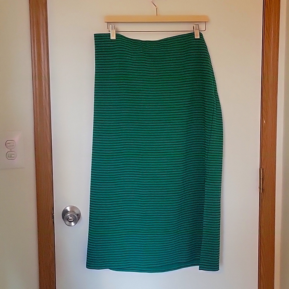 Loft striped green skirt